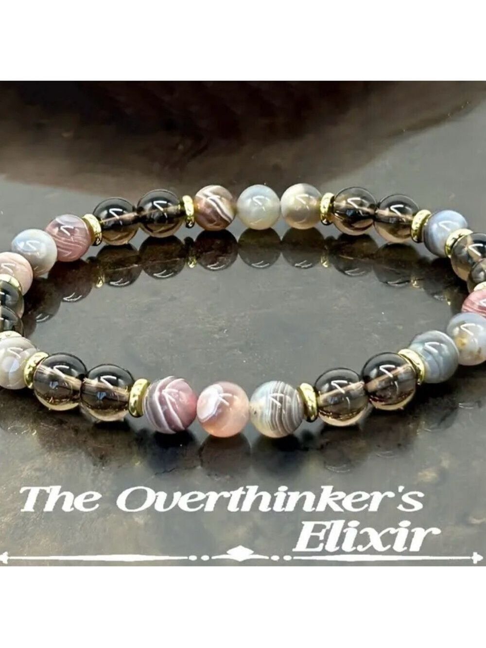 Bohemian Overthinkers Black and Gold Beaded Bracelet